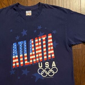VTG 1996 Atlanta Olympics T-Shirt Champion x Team Hanes USA Made Single Stitch
